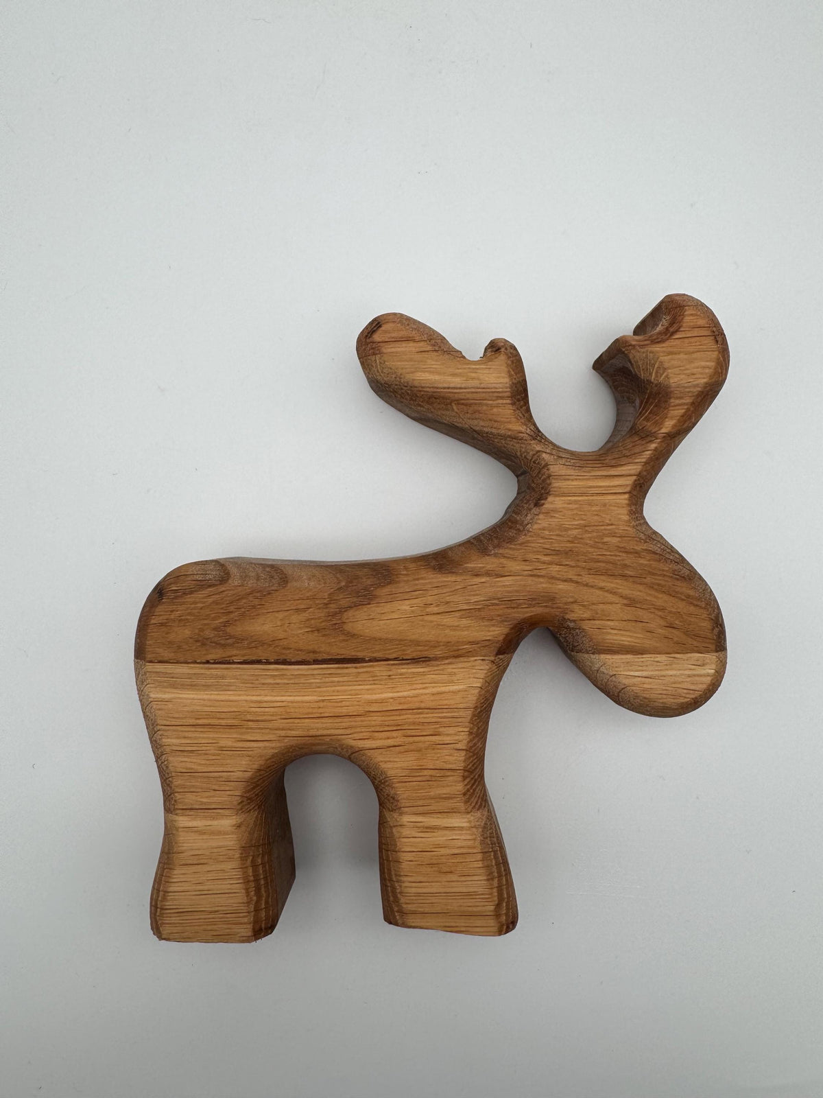 Handgemachter Elch aus Buchen- und Eichenholz als Weihnachtsdeko – Ansicht 9